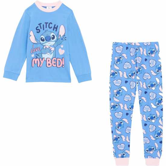 Character Stitch I Love My Bed Long Sleeve Pyjama Lilac  Детско облекло с герои