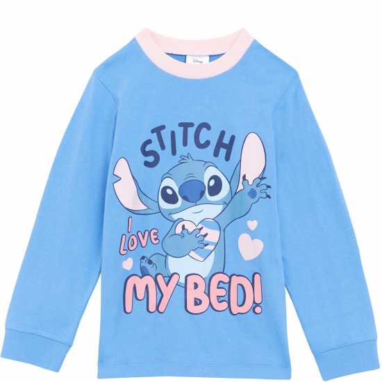 Character Stitch I Love My Bed Long Sleeve Pyjama Lilac  Детско облекло с герои