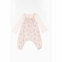 Hello World Girl Heart Dungaree And Lace Bodysuit
