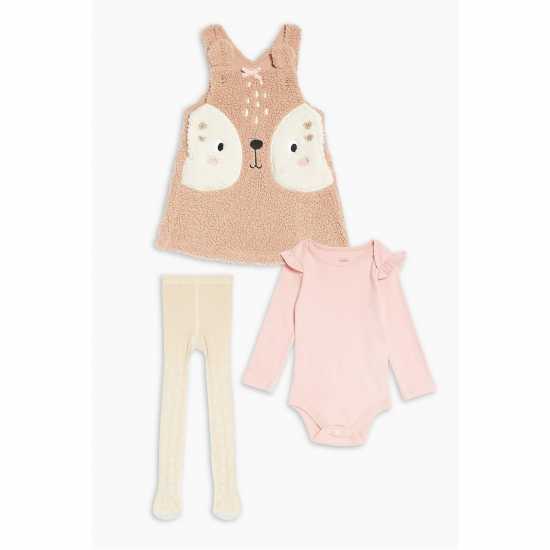 Baby Girl Pinafore, Bodysuit And Tights  - Бебешки дрехи