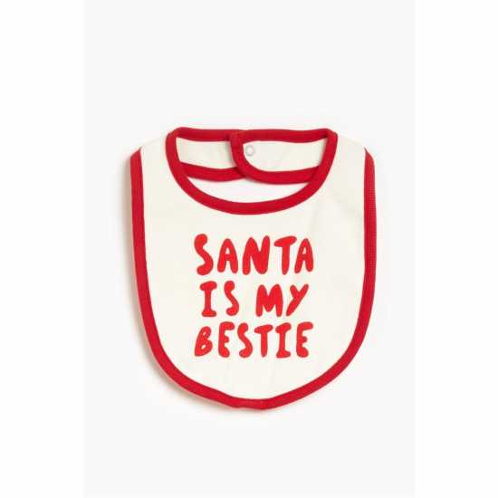 Unisex 4 Piece Santas Bestie Set Beige/red  Детски клинове