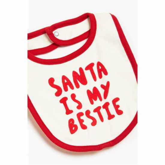 Unisex 4 Piece Santas Bestie Set Beige/red  Детски клинове