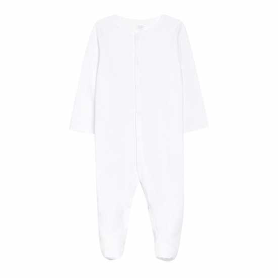 Unisex Pack Of 5 Long Sleeve White Sleepsuits Unisex Pack Of 5 Long Sleeve White Sleepsuits