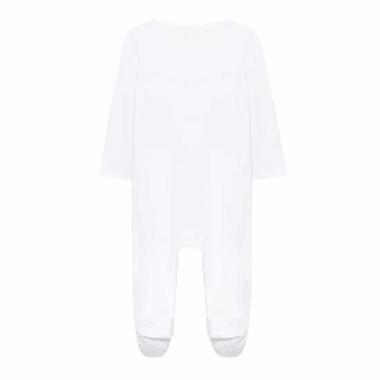 Unisex Pack Of 5 Long Sleeve White Sleepsuits Unisex Pack Of 5 Long Sleeve White Sleepsuits