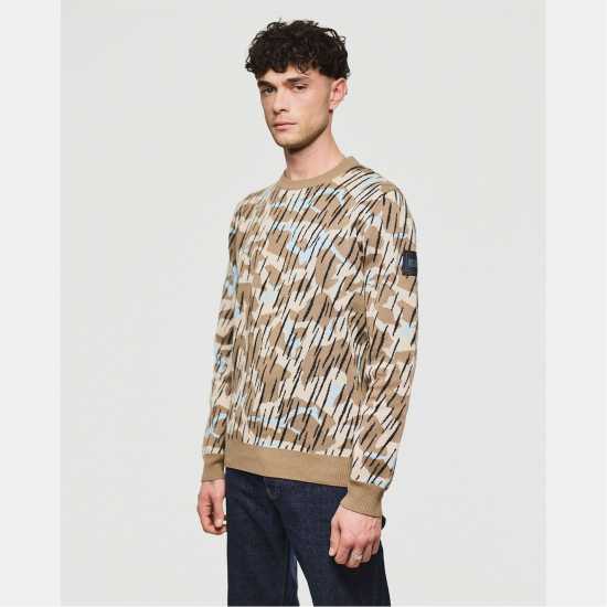 Weekend Offender Difranco Camo Knit Sweater  