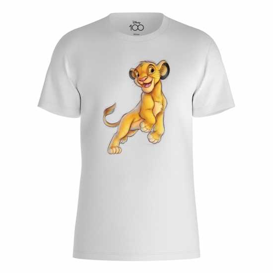 Character Disney Lion King Simba Jumping T-Shirt White Дамски стоки с герои