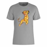 Character Disney Lion King Simba Jumping T-Shirt Grey Дамски стоки с герои
