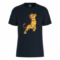Character Disney Lion King Simba Jumping T-Shirt Navy Дамски стоки с герои