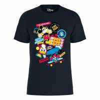 Disney Stickers 01 T-Shirt Navy Дамски стоки с герои
