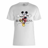 Character Disney Mickey Mouse Happiness T-Shirt White Дамски стоки с герои