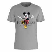 Character Disney Mickey Mouse Happiness T-Shirt Grey Дамски стоки с герои