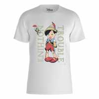 Disney Pinocchio Nothing But Trouble T-Shirt White Дамски стоки с герои