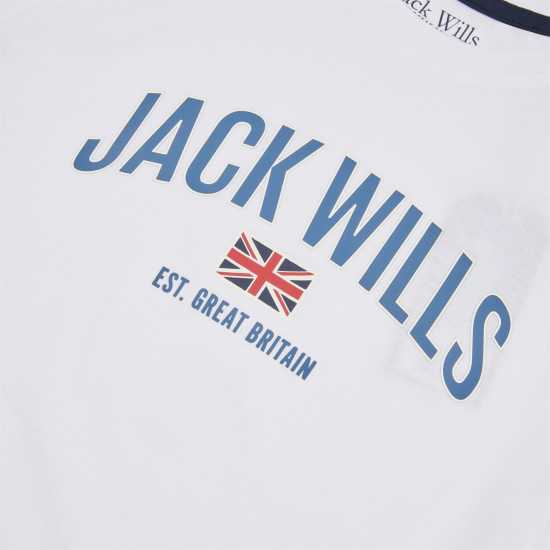 Jack Wills Flag Drp Shldr T Ch99 Bright White Детски тениски и фланелки