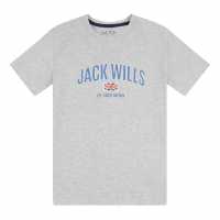 Jack Wills Flag Drp Shldr T Ch99 Vntge Gry Htr Детски тениски и фланелки
