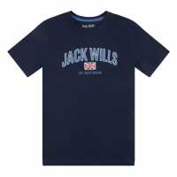 Jack Wills Flag Drp Shldr T Ch99 Navy Blazer Детски тениски и фланелки