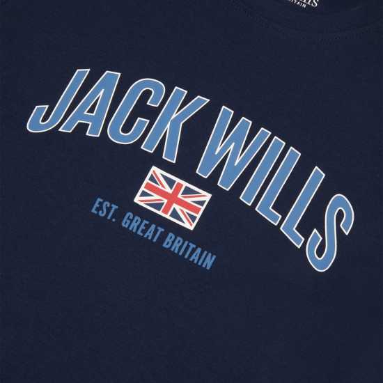Jack Wills Flag Drp Shldr T Ch99 Navy Blazer Детски тениски и фланелки
