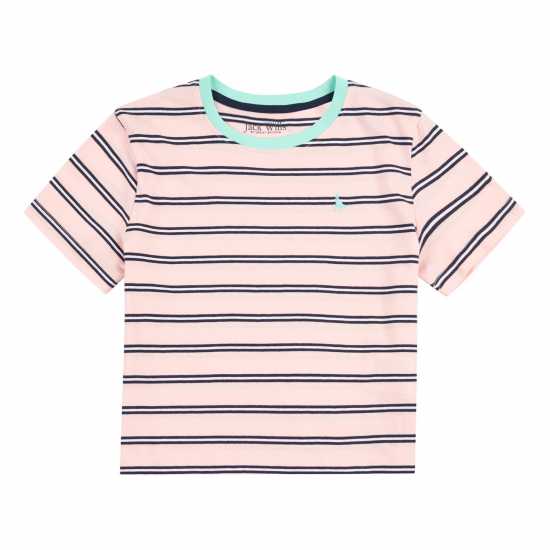 Jack Wills Jw Ss Stripe Tee Ch99 Crystal Rose - Детски тениски и фланелки
