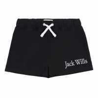 Детски Шорти Jack Wills Script Shorts Junior Black/White Детски къси панталони