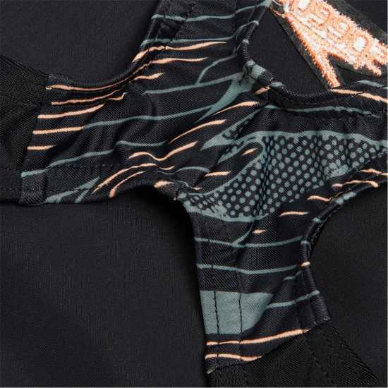 Speedo Бански Костюм Момиче Hyperboom Splice Muscleback Swimsuit Junior Girls Черно/Зелено Детски бански и бикини