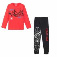 Spiderman Long Sleeve T-Shirt And Jogger Set Red/black