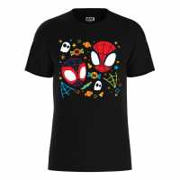 Marvel Spider-Man Spooky Halloween T-Shirt Black Детски тениски и фланелки