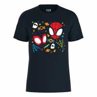 Marvel Spider-Man Spooky Halloween T-Shirt Navy Детски тениски и фланелки