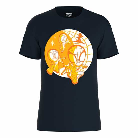 Marvel Spider-Man And Friends Halloween T-Shirt Navy Детски тениски и фланелки