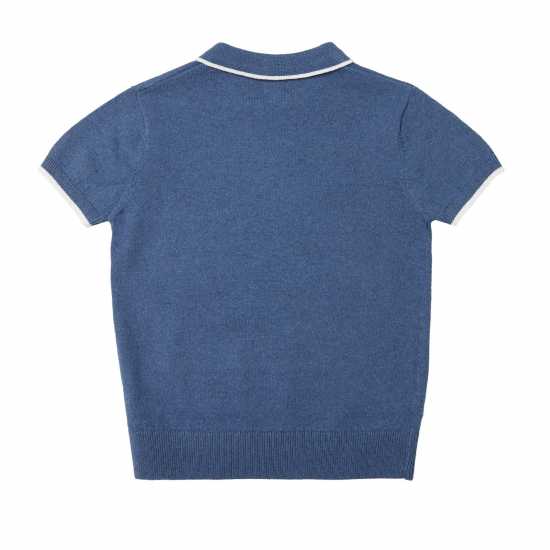 Older Boys Polo Knitted Blue  Детски тениски тип поло