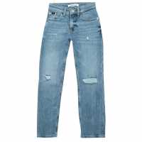 Calvin Klein Mid Rise Straight Ripped Jeans  Детски долнища на анцуг
