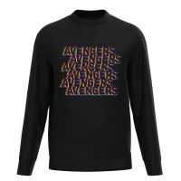 Marvel Avengers Neon Sign Sweater Black Мъжко облекло за едри хора