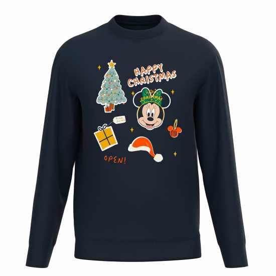 Disney Minnie Mouse Happy Christmas Sweater¿ Navy Коледни пуловери