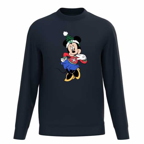 Disney Happy Holidays Minnie Mouse Sweater Navy Детски горнища и пуловери