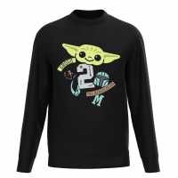 Star Wars Grogu Varsity Sweater Black Мъжко облекло за едри хора