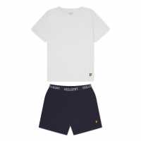 Lyle And Scott Kids' Short-Sleeve Pyjama Sets Бял/Тъмносин 