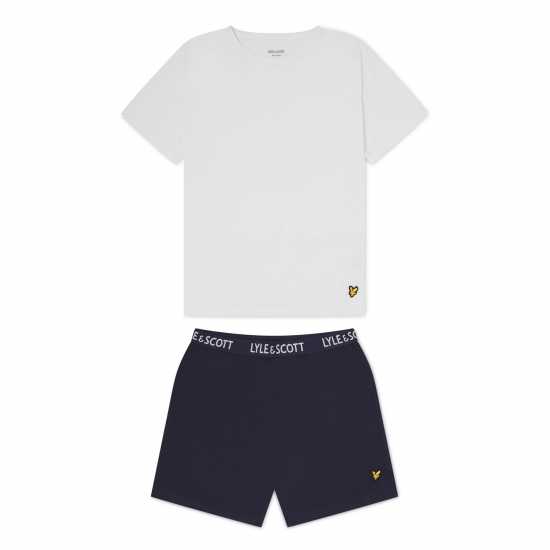 Lyle And Scott Kids' Short-Sleeve Pyjama Sets Бял/Тъмносин 