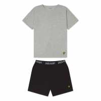 Lyle And Scott Kids' Short-Sleeve Pyjama Sets Сиво/Черно 