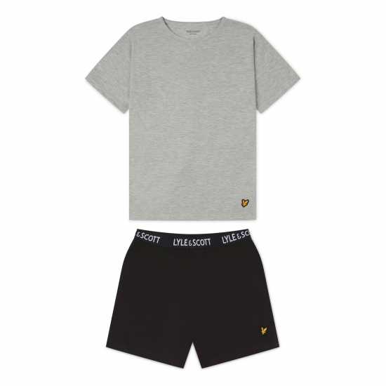 Lyle And Scott Kids' Short-Sleeve Pyjama Sets Сиво/Черно 