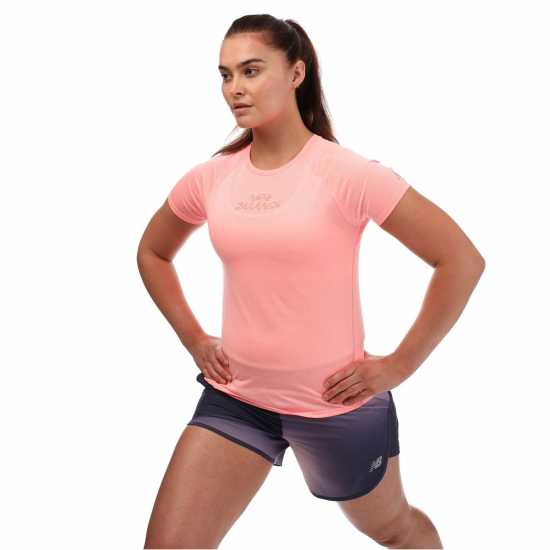 New Balance Printed Impact Run T-Shirt  - Дамски тениски и фланелки