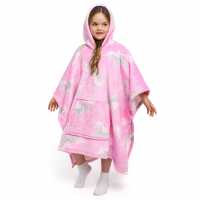 Kids Wearable Snuggle Throw Fleece Poncho Unicorn Pink Детски якета и палта