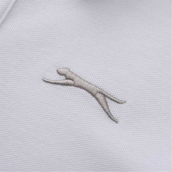 Slazenger Long Sleeve Plain Polo Junior Бяло Детски тениски тип поло