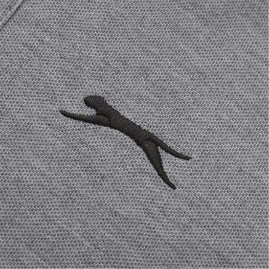 Slazenger Long Sleeve Plain Polo Junior Сив марл Детски тениски тип поло