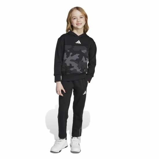 Adidas Essentials Allover Print Hoodie Set Kids Черно камуфлаж Adidas Essentials Allover Print Hoodie Set Kids Черно камуфлаж