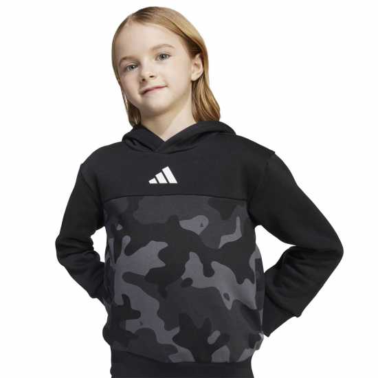 Adidas Essentials Allover Print Hoodie Set Kids Черно камуфлаж Adidas Essentials Allover Print Hoodie Set Kids Черно камуфлаж