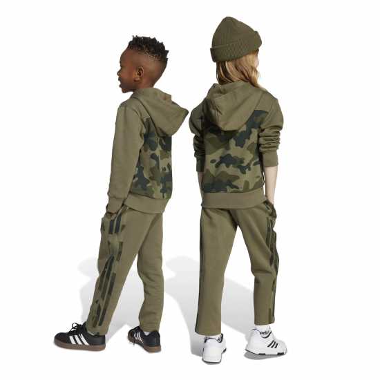 Детски спортни екипи Adidas Essentials Allover Print Hoodie Set Kids Olive/White Adidas Essentials Allover Print Hoodie Set Kids Olive/White Детски спортни екипи