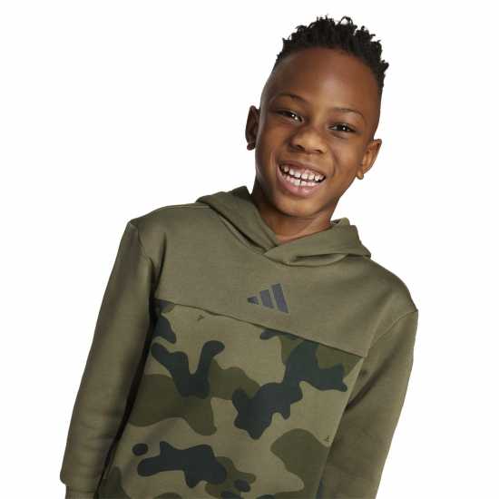Детски спортни екипи Adidas Essentials Allover Print Hoodie Set Kids Olive/White Adidas Essentials Allover Print Hoodie Set Kids Olive/White Детски спортни екипи