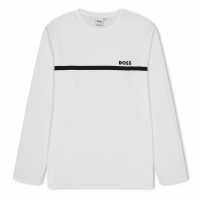 Boss Kids Long-Sleeve T-Shirt, Small Logo Design Бяло 10P 