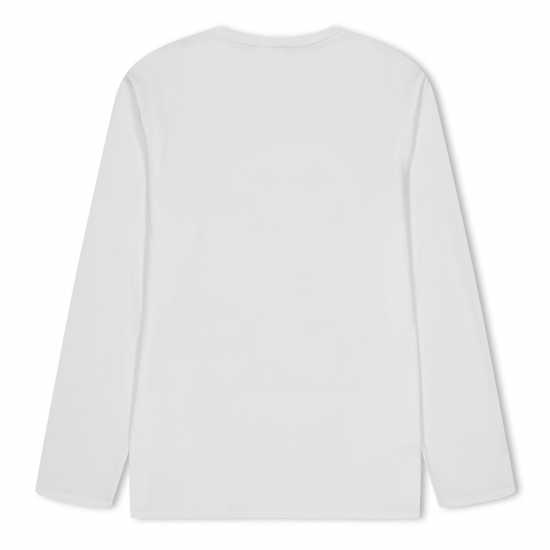 Boss Kids Long-Sleeve T-Shirt, Small Logo Design Бяло 10P 