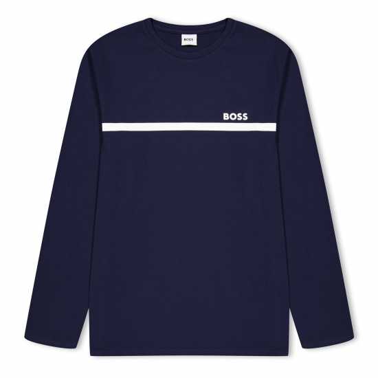 Boss Kids Long-Sleeve T-Shirt, Small Logo Design Нави 849 