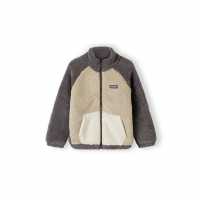 Яке Полар Boys Sherpa Fleece Jacket Contrast Pocket Brown  