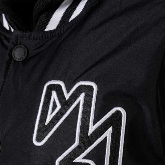 Boys Baseball Style Jacket Detachable Hood Black  